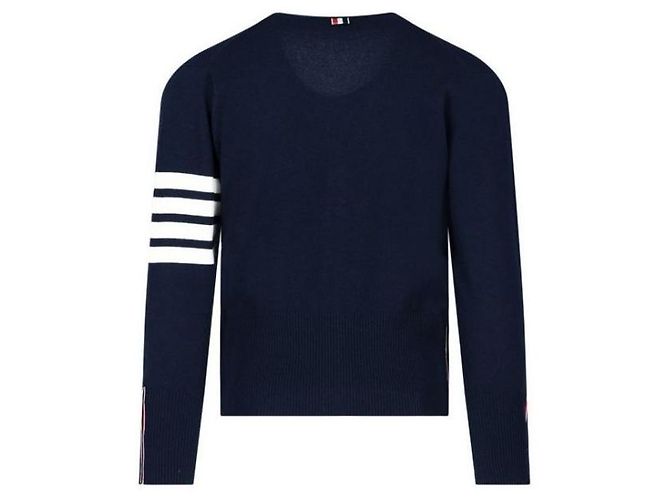 Thom Browne Klassischer Kaschmir-Cardigan mit V-Ausschnitt Blau - Ansicht 5