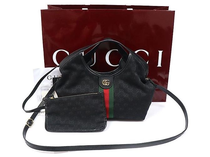 Gucci Piccola Tote Zillio in tela GG nera Nero - vista 2