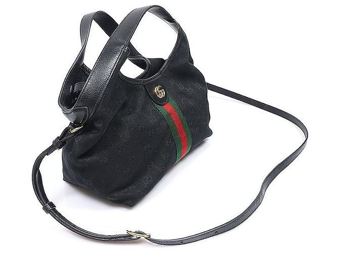 Gucci Piccola Tote Zillio in tela GG nera Nero - vista 3