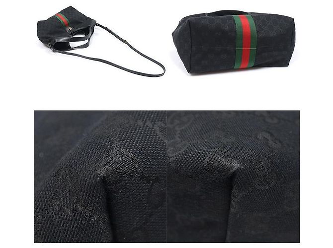 Gucci Piccola Tote Zillio in tela GG nera Nero - vista 5