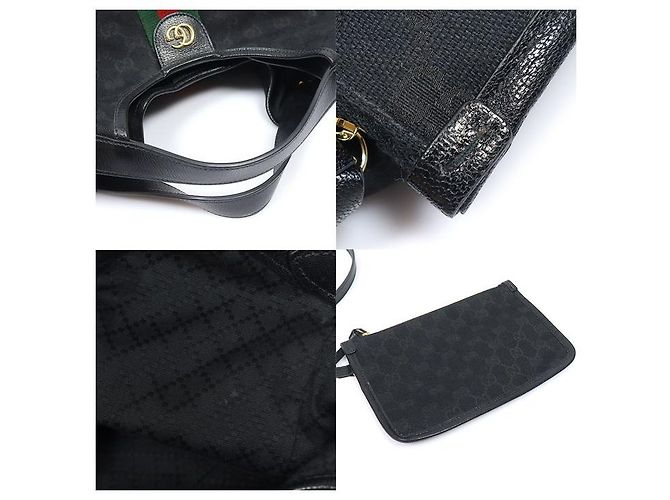 Gucci Piccola Tote Zillio in tela GG nera Nero - vista 6