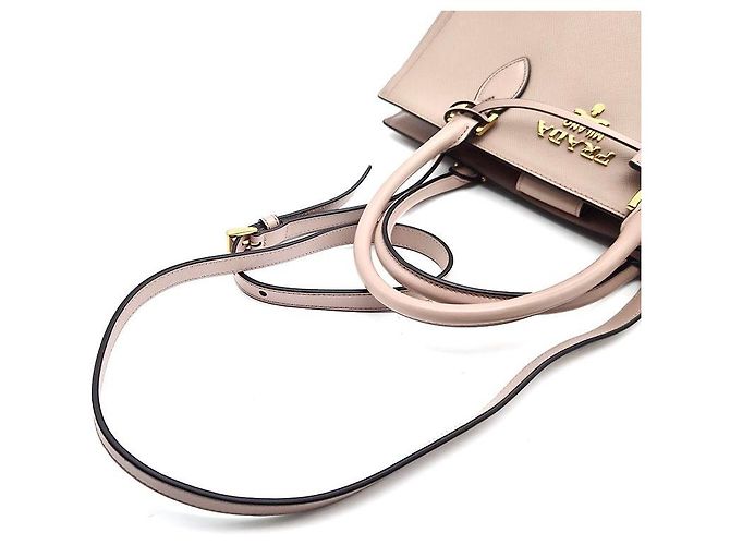 Prada Borsa a tracolla tote media in Saffiano Marrone - vista 5