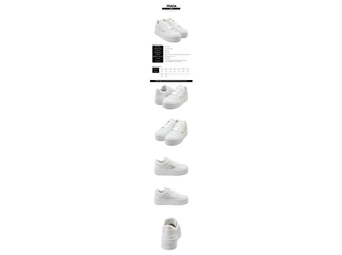 Prada Sneakers Downtown Bold in pelle da donna White Bianco - vista 2