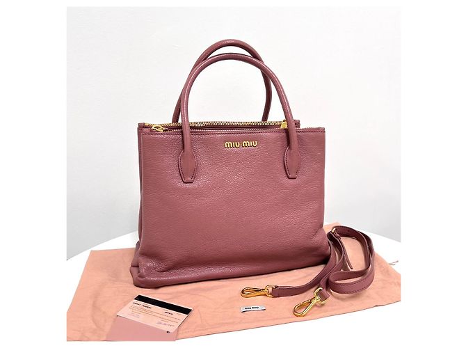 Miu Miu Leder-Tote-Schultertasche Rosa Pink - Ansicht 3