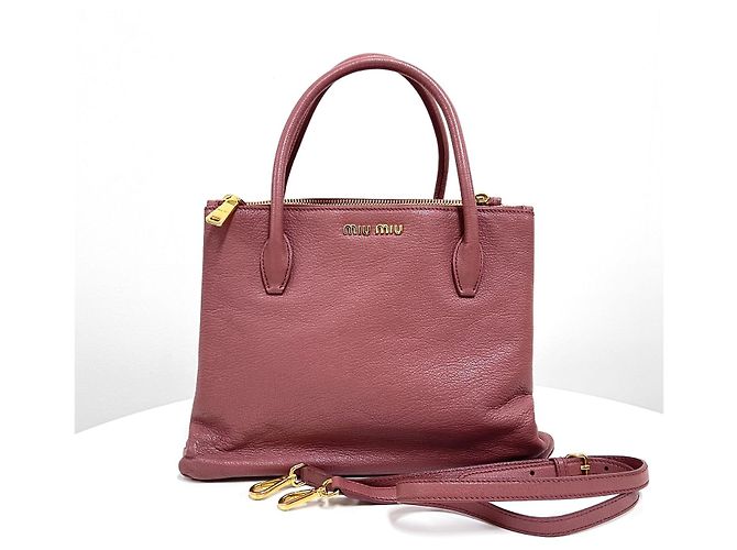 Miu Miu Leder-Tote-Schultertasche Rosa Pink - Ansicht 4