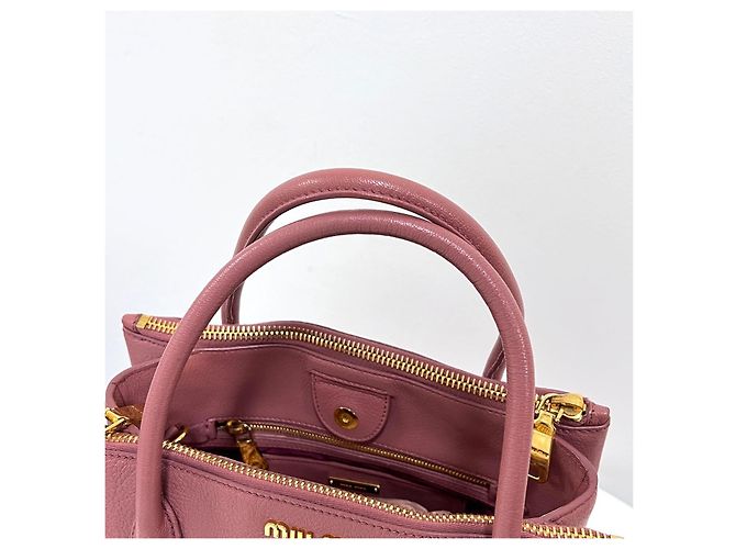 Miu Miu Leder-Tote-Schultertasche Rosa Pink - Ansicht 5