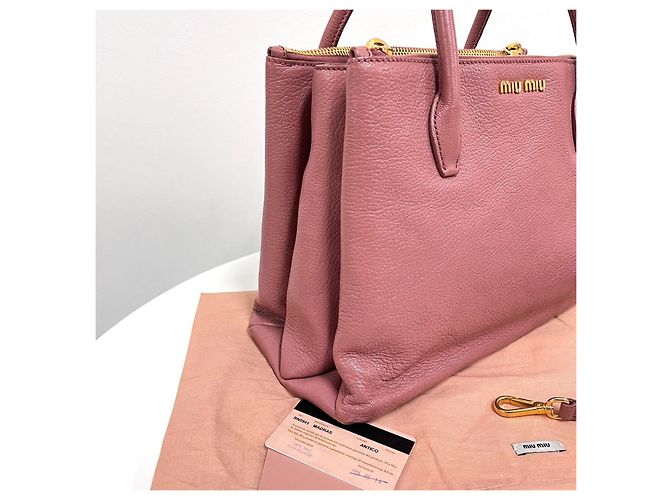 Miu Miu Leder-Tote-Schultertasche Rosa Pink - Ansicht 7