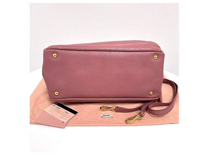 Miu Miu Leder-Tote-Schultertasche Rosa Pink - Ansicht 8