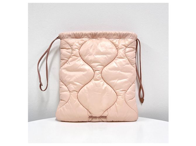 Pochette matelassée Miu Miu rose en cuir - vue 3