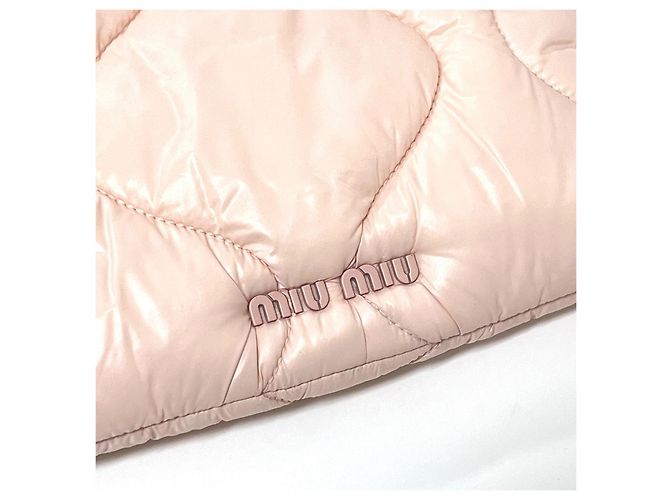 Pochette matelassée Miu Miu rose en cuir - vue 6