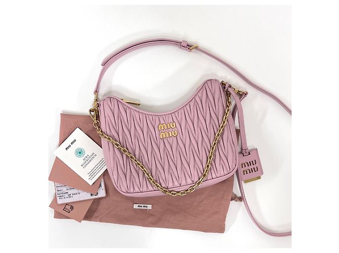 Miu Miu Borsa a tracolla con catena Napappa Rosa - vista 5