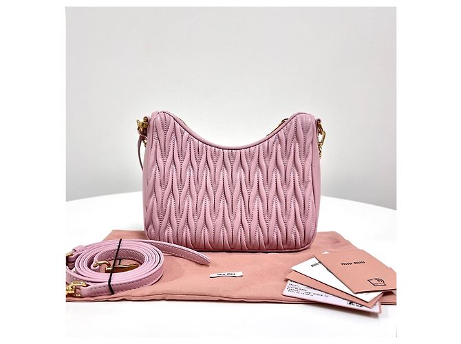 Miu Miu Borsa a tracolla con catena Napappa Rosa - vista 6