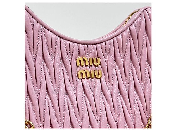 Miu Miu Borsa a tracolla con catena Napappa Rosa - vista 7