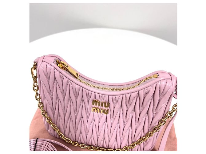 Miu Miu Borsa a tracolla con catena Napappa Rosa - vista 8