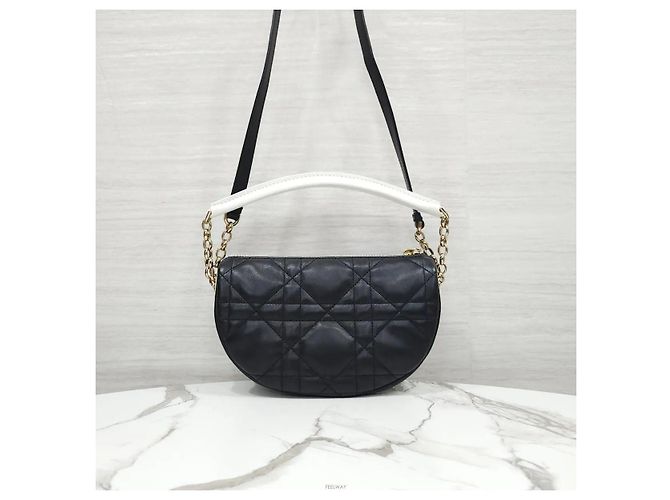 Dior Borsa hobo piccola in pelle di agnello black cannage - vista 3