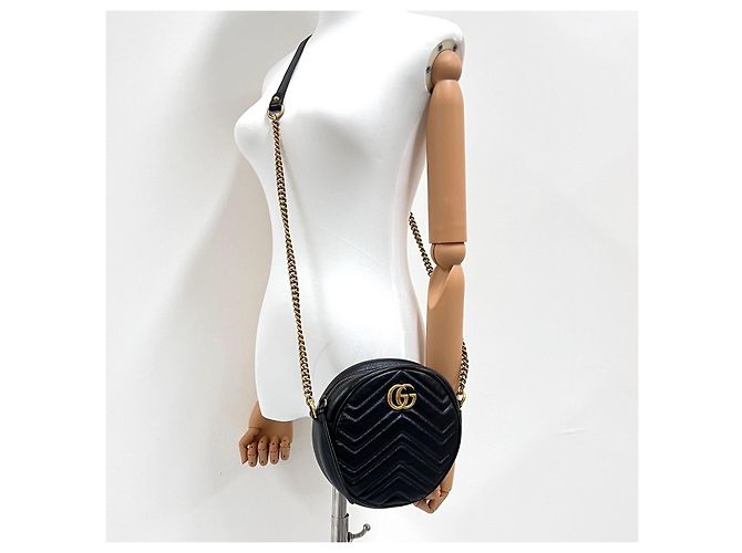 Gucci Borsa a tracolla Matelassé Tambourine Chain Nera Nero - vista 2