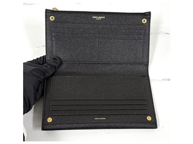 Saint Laurent Uptown Gold Langbeutel Schwarz - Ansicht 9