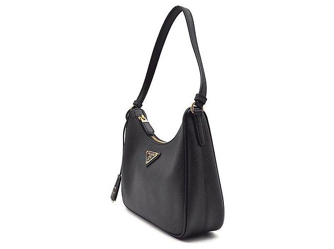 Prada Mini borsa in nylon Saffiano Nero - vista 2