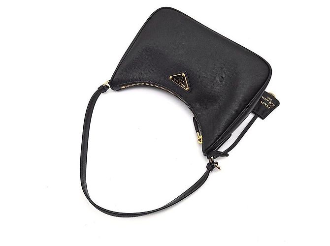 Prada Mini borsa in nylon Saffiano Nero - vista 4