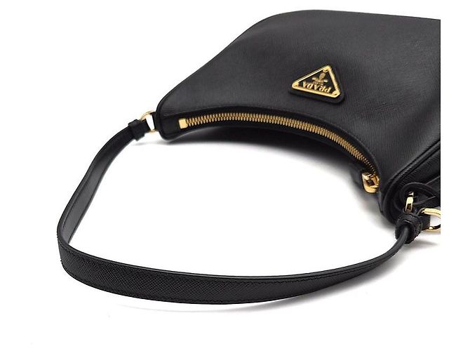 Prada Mini borsa in nylon Saffiano Nero - vista 5