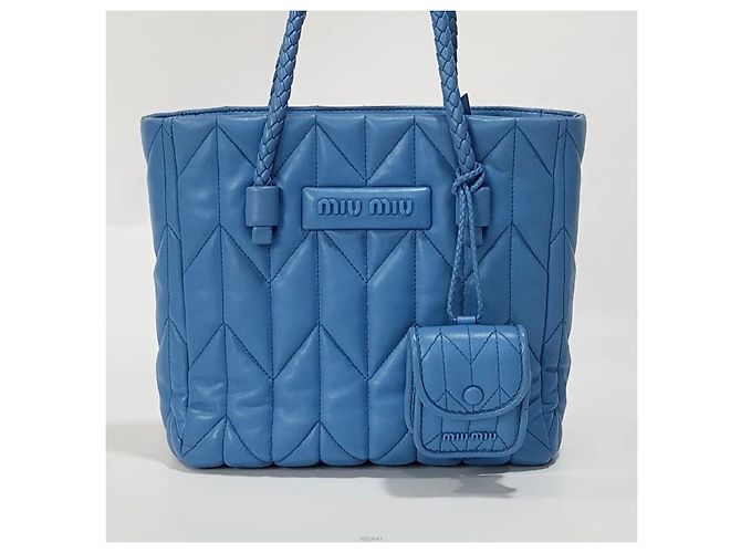 Miu Miu Napa gesteppte Two-Way Tote Bag Blau - Ansicht 2