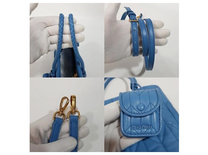 Miu Miu Napa gesteppte Two-Way Tote Bag Blau - Ansicht 6