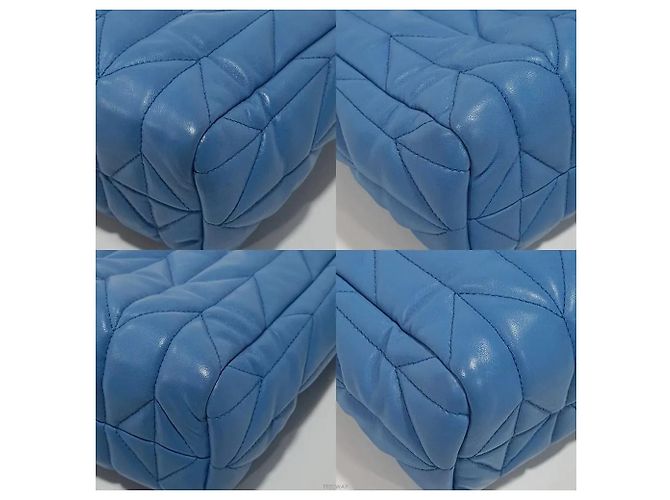 Miu Miu Napa gesteppte Two-Way Tote Bag Blau - Ansicht 8