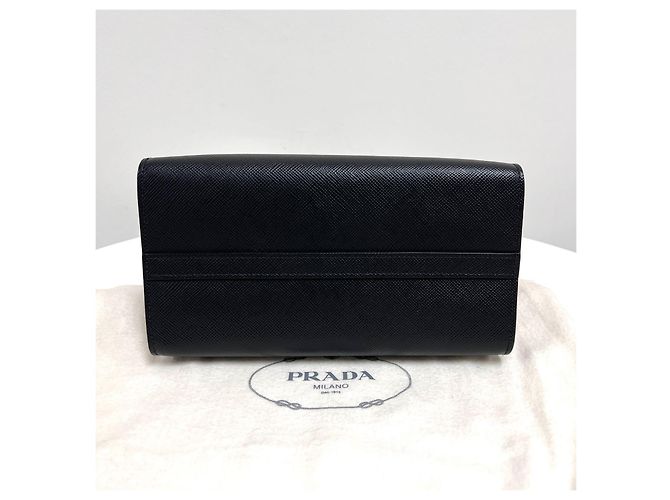 Prada Borsa a tracolla tote Saffiano monocromatica nera Nero - vista 10