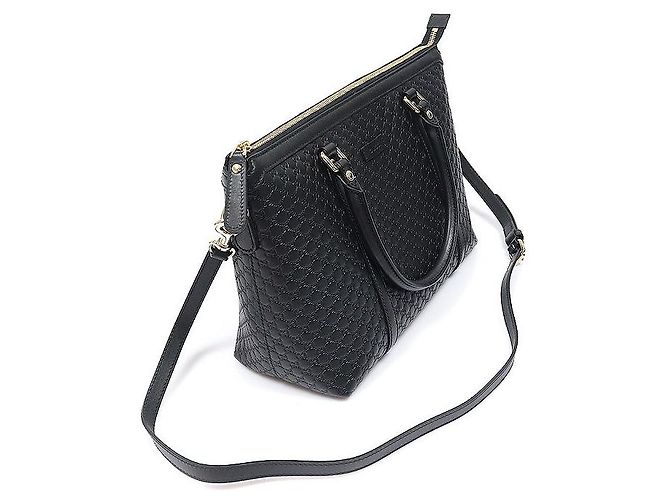 Borsa Tote in pelle Microguccissima nera Nero - vista 3