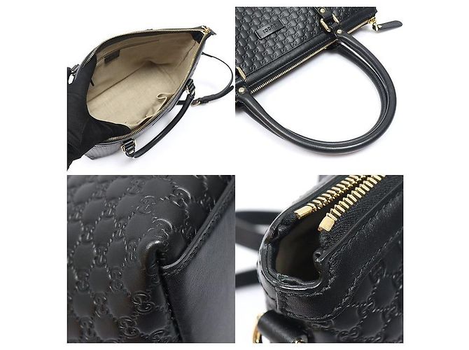 Borsa Tote in pelle Microguccissima nera Nero - vista 6