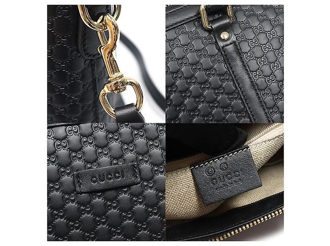 Borsa Tote in pelle Microguccissima nera Nero - vista 7