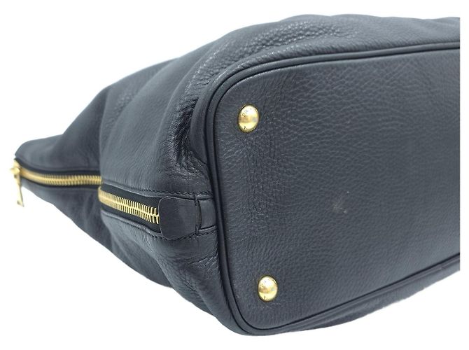 Prada Borsa Tote Grande e Borsa a Tracolla in Vitello Daino Nero - vista 15