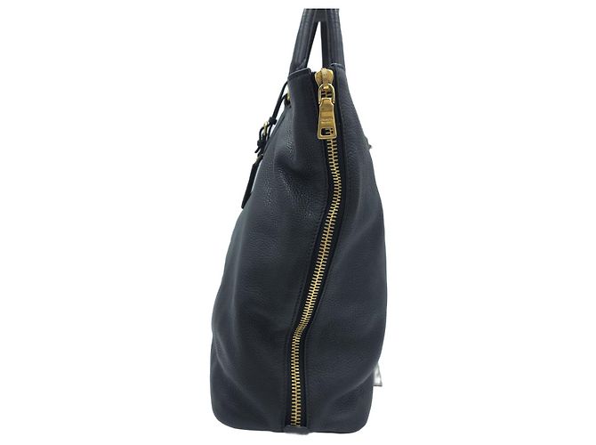Prada Borsa Tote Grande e Borsa a Tracolla in Vitello Daino Nero - vista 2