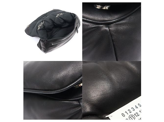 Maison Martin Margiela Borsa a tracolla con catena Glam Slam con patta in Nappa nero - vista 6