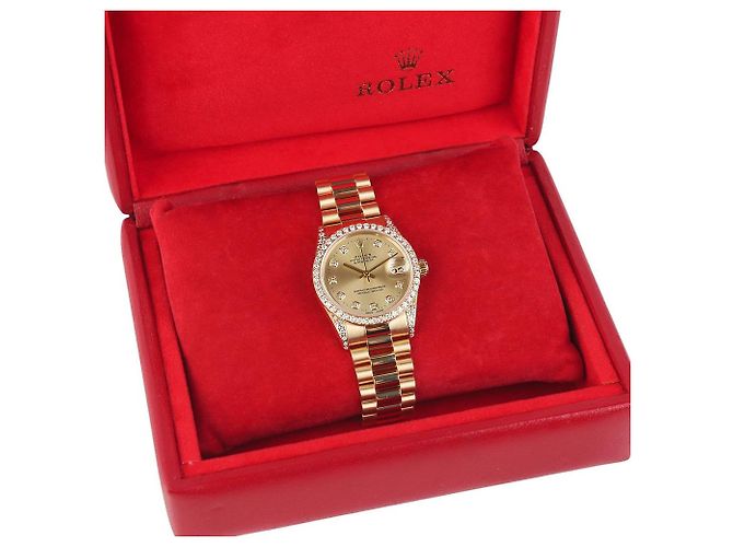 Rolex Reloj para mujer Datejust en oro amarillo con bisel de diamantes - vista 7
