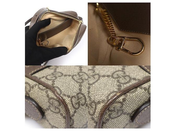 Gucci Mini borsa a tracolla Ophidia in tela GG Supreme Canvas Web Marrone - vista 6