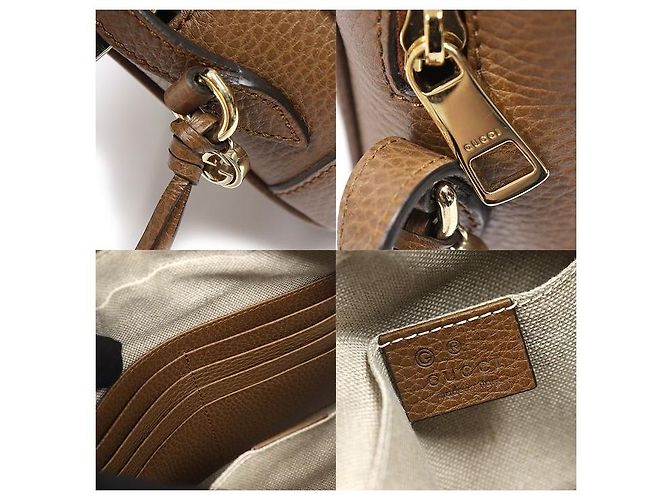 Gucci Borsa a tracolla BREE in pelle marrone - vista 7
