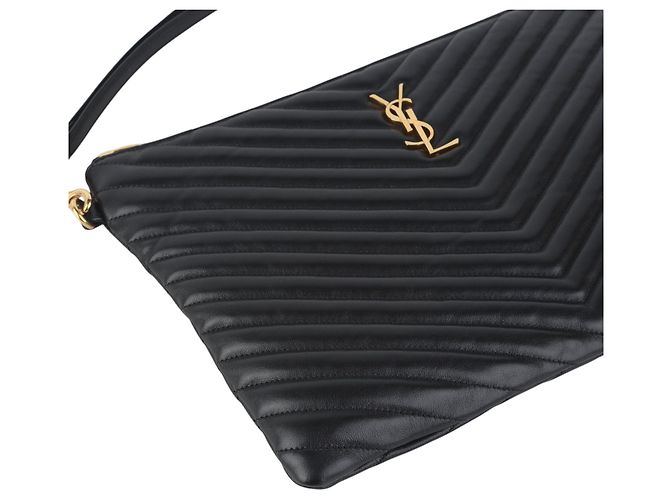 Saint Laurent Clutch Matelassé New Medium Nero - vista 5