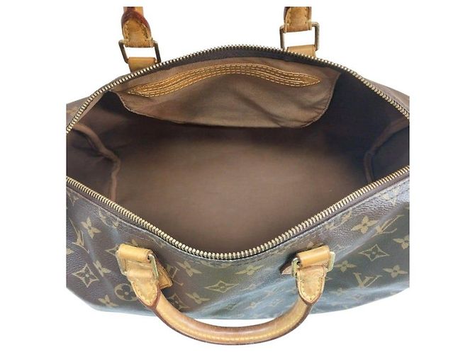 Louis Vuitton Borsa Tote Speedy in tela Monogram marrone - vista 3