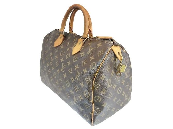 Louis Vuitton Borsa Tote Speedy in tela Monogram marrone - vista 4