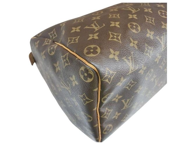 Louis Vuitton Borsa Tote Speedy in tela Monogram marrone - vista 5