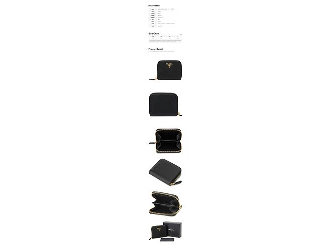Prada Portamonete Saffiano Gold Logo Nero QWA - vista 2