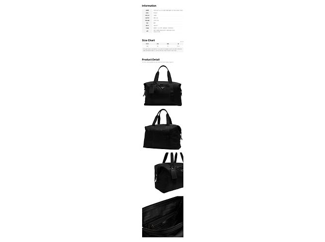 Prada Borsa Duffle in Nylon con Logo Triangolare Nero - vista 2