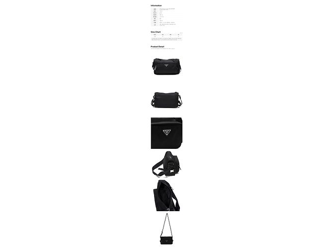 Prada Borsa a tracolla in nylon Medium Nera Nero - vista 2