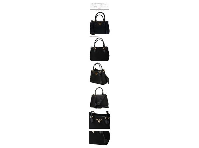 Prada Borsa a spalla tote Pocono logo dorato nero ZMY - vista 2