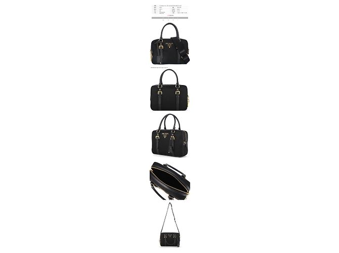 Prada Borsa Tote a Spalla Testo Saffiano Black Nero - vista 2