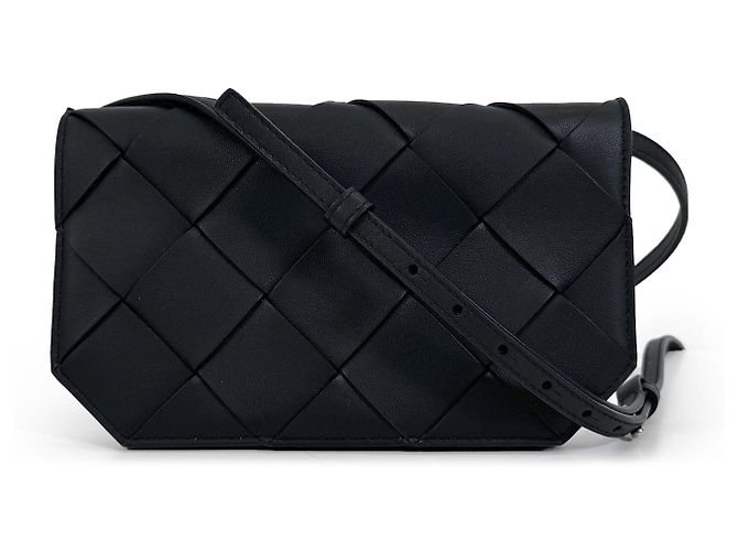 Bottega Veneta Bolsa Tiracolo para Telemóvel Intrecciato Diago Preta Preto - vista 2