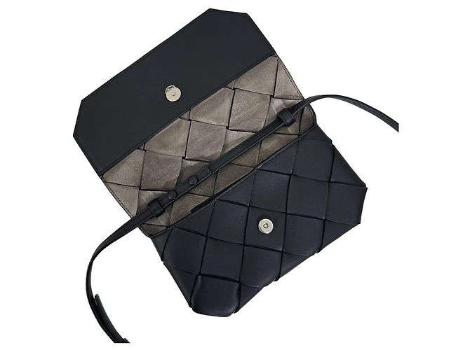 Bottega Veneta Bolsa Tiracolo para Telemóvel Intrecciato Diago Preta Preto - vista 9