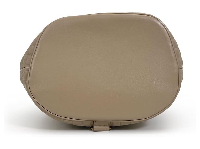 16 Céline Gesteppter Leder-Bucket-Rucksack Small Beige Braun - Ansicht 5