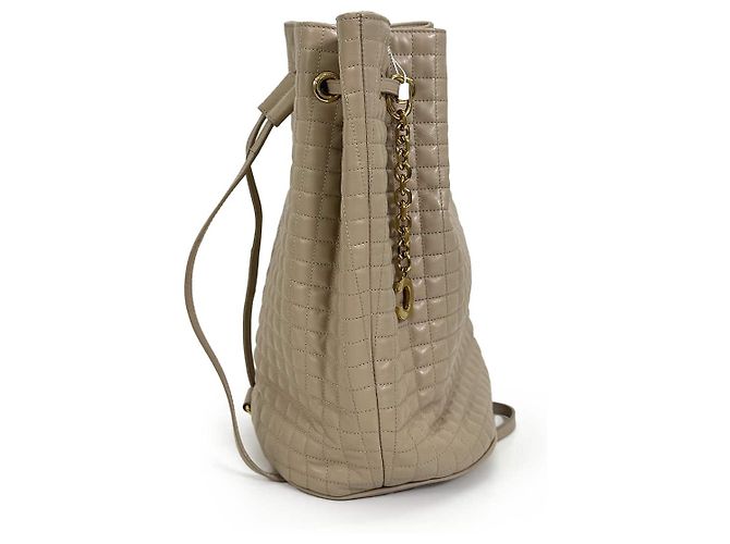 16 Céline Gesteppter Leder-Bucket-Rucksack Small Beige Braun - Ansicht 6